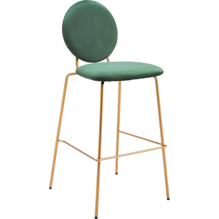 Odessa Green and Gold Barstool (Set of 2) - LOOMLAN - Zuo Modern - Bar Stools