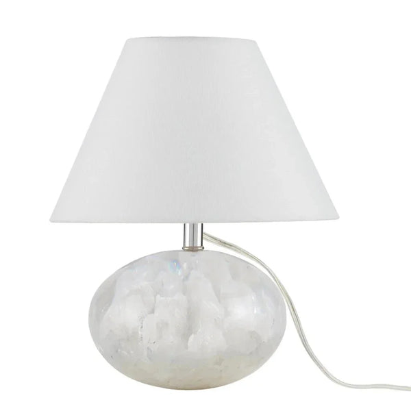 Odette White Quartz Table Lamp - LOOMLAN - Currey & Co - Table Lamps