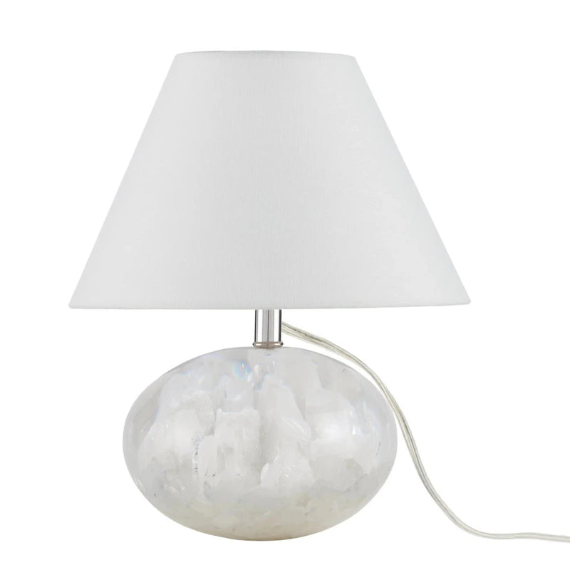 Odette White Quartz Table Lamp-Table Lamps-Currey & Co-LOOMLAN