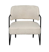Odin Chair, Metal and Boucle Fabric-Accent Chairs-Noir-LOOMLAN