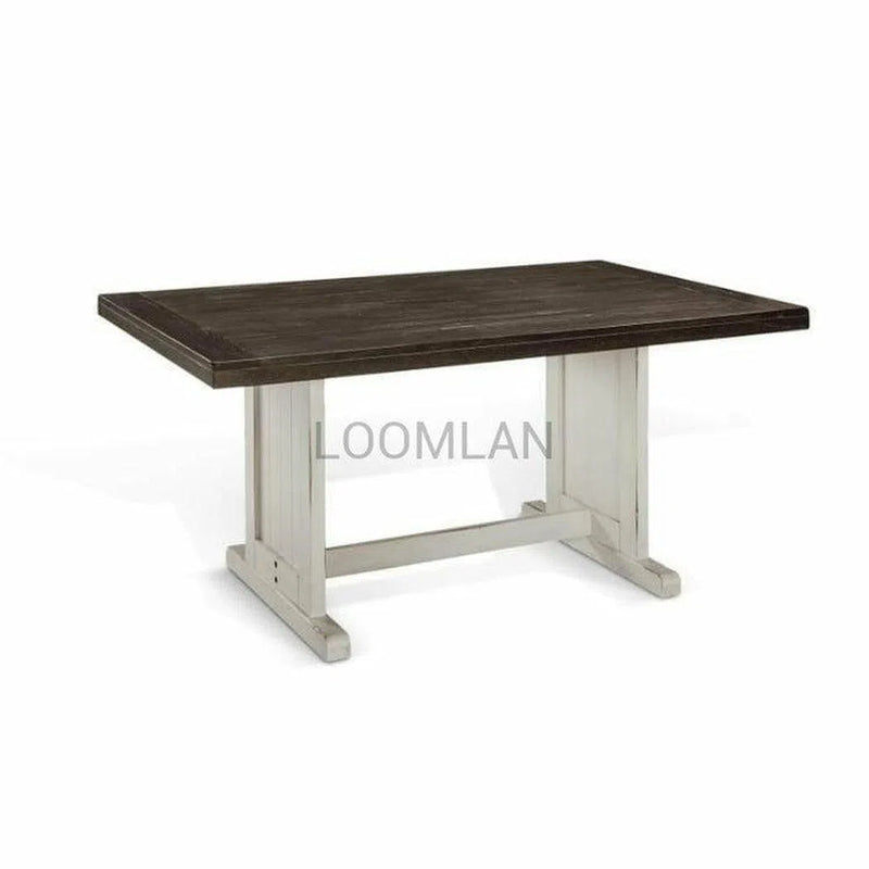 Off-White and Dark Brown Corner Breakfast Nook Dining Set Dining Table Sets LOOMLAN By Sunny D