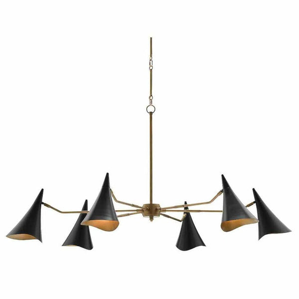 Oil Rubbed Bronze Antique Brass Library Chandelier Chandeliers LOOMLAN By Currey & Co