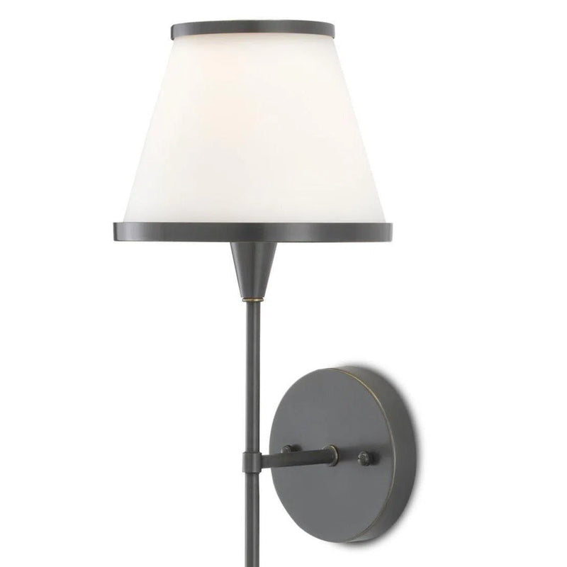 Oil Rubbed Bronze Opaque Glass Brimsley Bronze Wall Sconce Wall Sconces LOOMLAN By Currey & Co