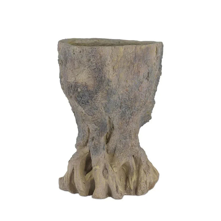 Old Growth Fiber Outdoor Small Planter-Outdoor Accessories-Currey & Co-LOOMLAN