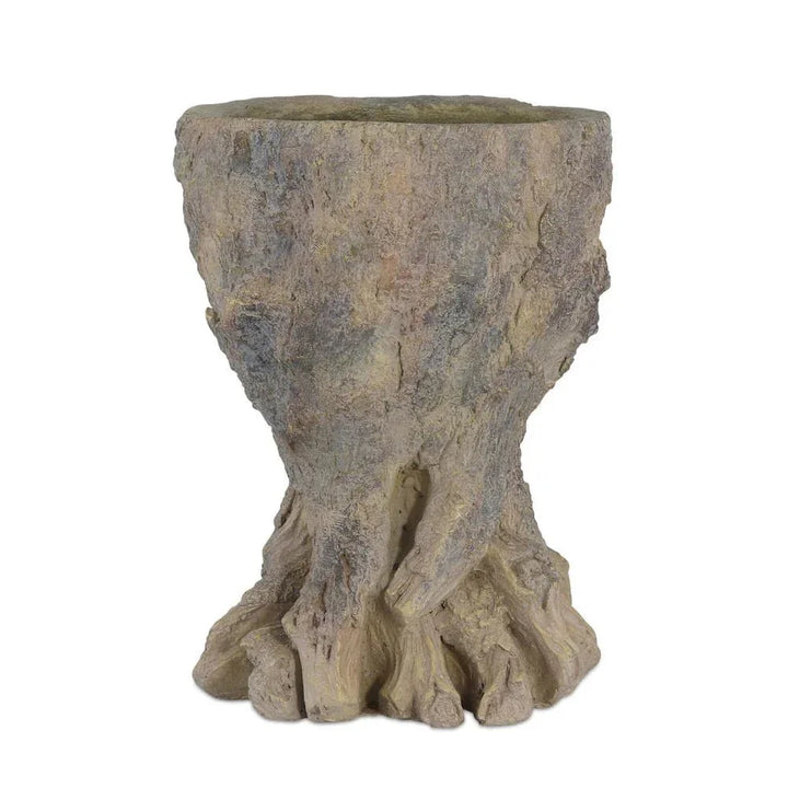 Old Growth Fiber Outdoor Small Planter-Outdoor Accessories-Currey & Co-LOOMLAN