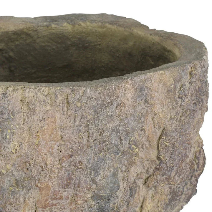 Old Growth Fiber Outdoor Small Planter-Outdoor Accessories-Currey & Co-LOOMLAN