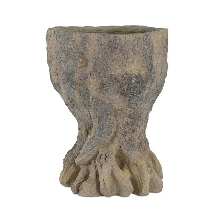 Old Growth Fiber Outdoor Small Planter-Outdoor Accessories-Currey & Co-LOOMLAN