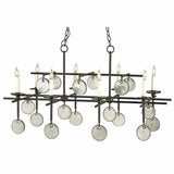 Old Iron Sethos Black Rectangular Chandelier