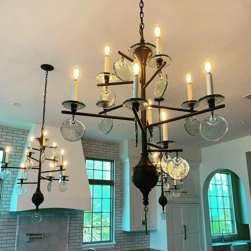 Old Iron Sethos Small Chandelier Chandeliers LOOMLAN By Currey & Co