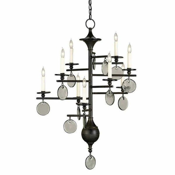 Old Iron Sethos Small Chandelier Chandeliers LOOMLAN By Currey & Co