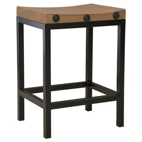 Old World Wood Top Counter Stool