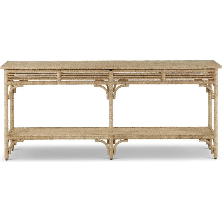 Olisa Large Rope Console Table - LOOMLAN - Currey & Co - Side Tables