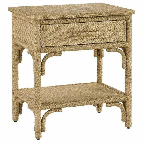 Olisa Natural Washed Wood Nightstand-Nightstands-Currey & Co-LOOMLAN