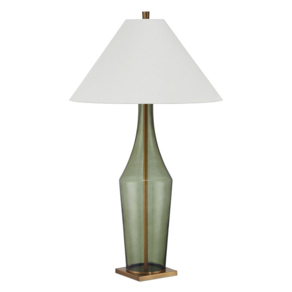 Olive Glass Table Lamp
