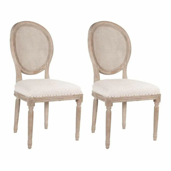 Oliver Dining Chair Set of 2 Ash Bisque French Linen Dining Chairs LOOMLAN By Essentials For Living