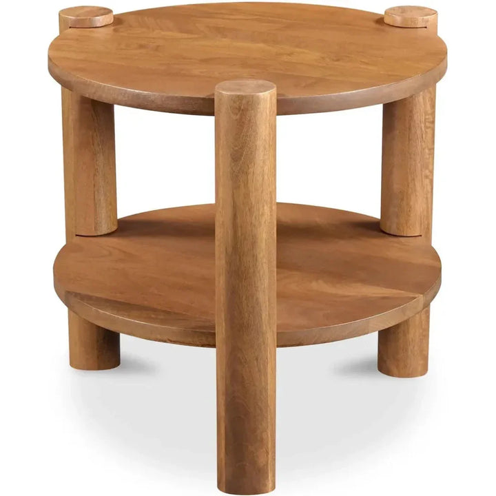 Olsen Natural Solid Wood Round Accent Table - LOOMLAN - Moe's Home - Side Tables
