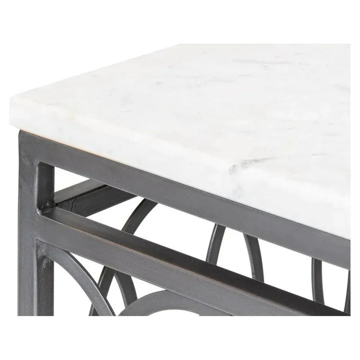 Olympia Square Coffee Table White Marble Top - LOOMLAN - Sarreid - Coffee Tables