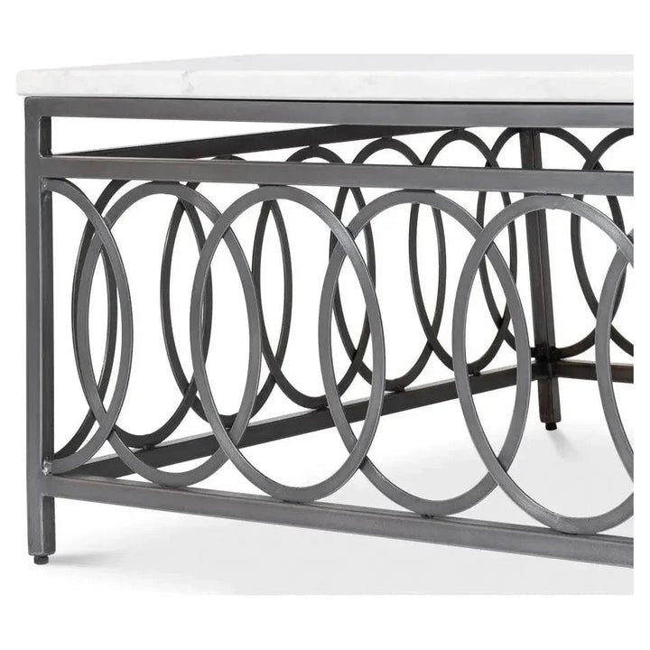 Olympia Square Coffee Table White Marble Top - LOOMLAN - Sarreid - Coffee Tables