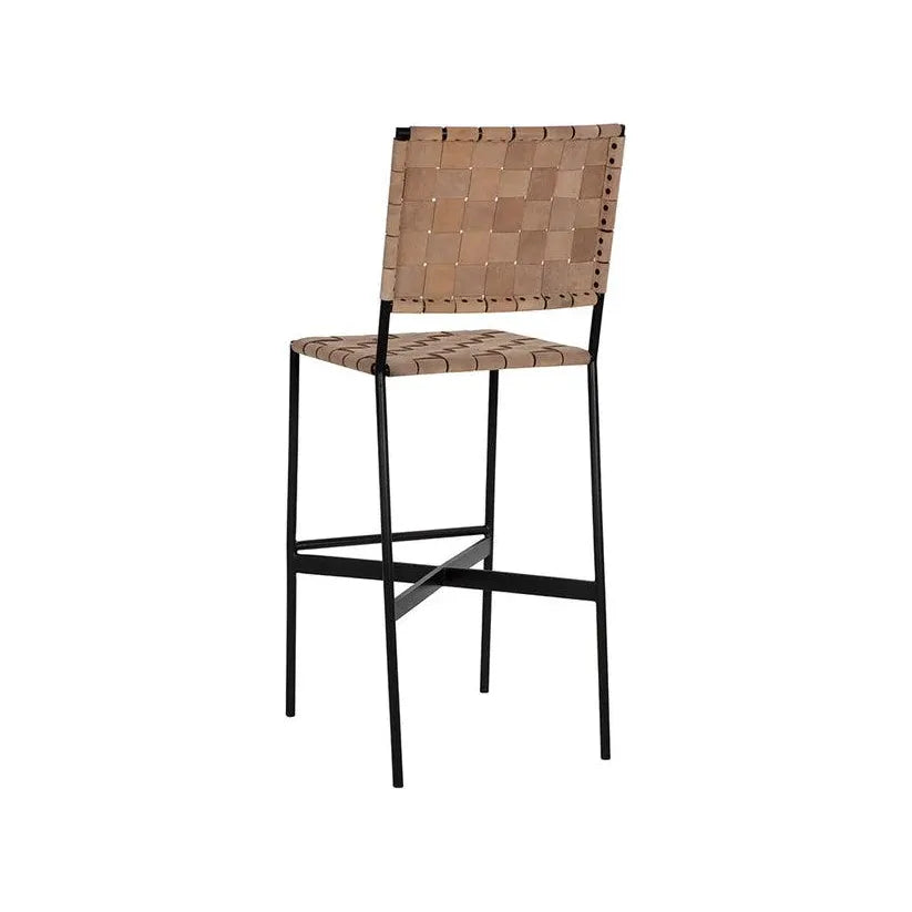 Omari Leather Unique Styled Barstool