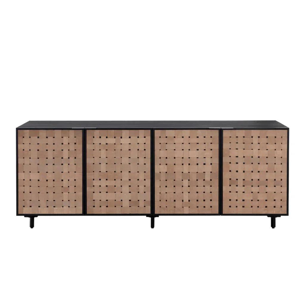 Omari Leather Wooden Sideboard