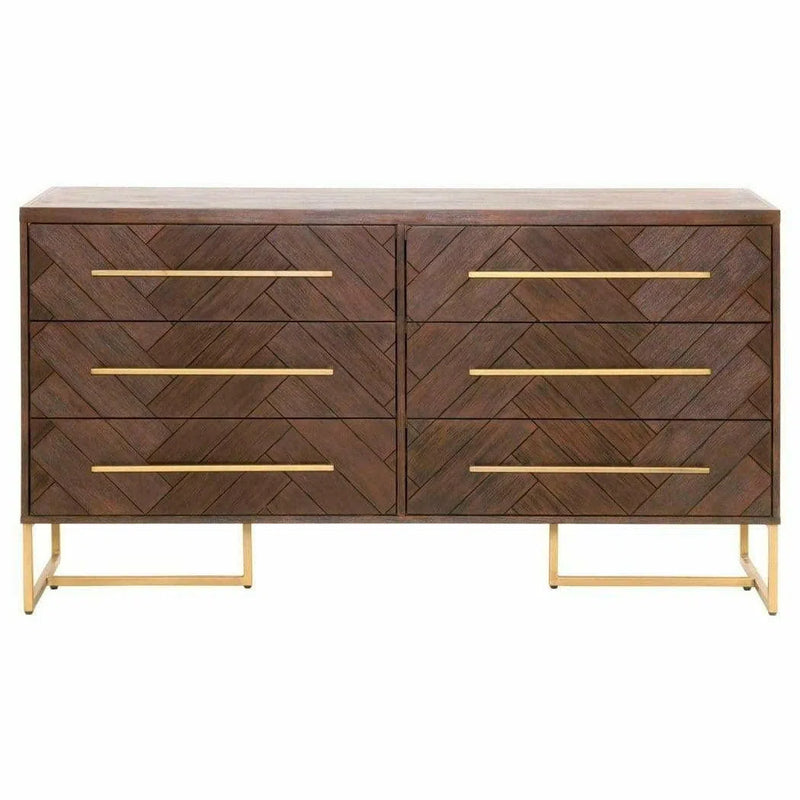 On Stand Mosaic 6-Drawer Double Dresser Rustic Java Dressers LOOMLAN By Essentials For Living