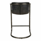 Onyx Counter Stool Black Leather Industrial