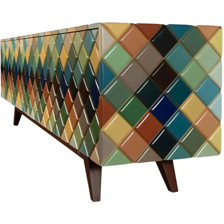 Opaque Rainbow Diamond Wood Credenza - LOOMLAN - Victor Betancourt - Sideboards
