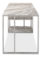 Open Desk With Shelves Marble Top-Home Office Desks-Sarreid-LOOMLAN