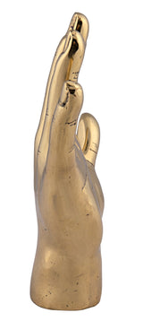 Open Hand Antique Brass Sculpture-Statues & Sculptures-Noir-LOOMLAN