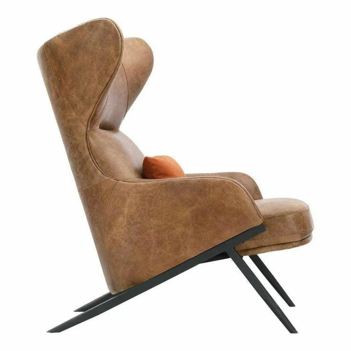 Open Road Brown Leather Lounge Chair - LOOMLAN - Moe's Home - Accent Chairs