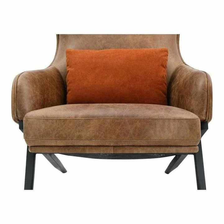 Open Road Brown Leather Lounge Chair - LOOMLAN - Moe's Home - Accent Chairs