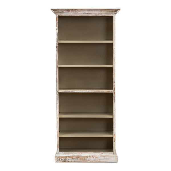 Open Shelf Bookcase Disrupted White-Bookcases-Sarreid-LOOMLAN