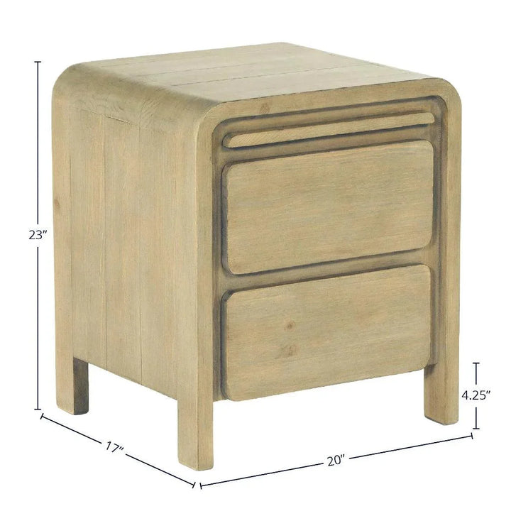 Opera Minimalist Wooden 2 Drawer Nightstand - LOOMLAN - LH Imports - Nightstands