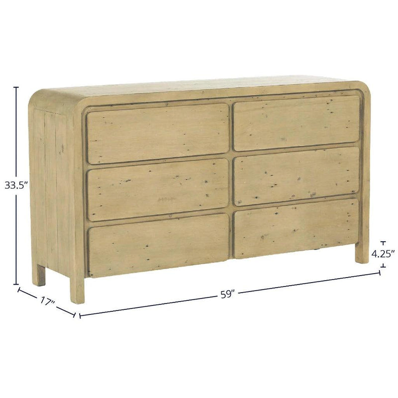 Opera Wooden Modern 6 Drawer Dresser