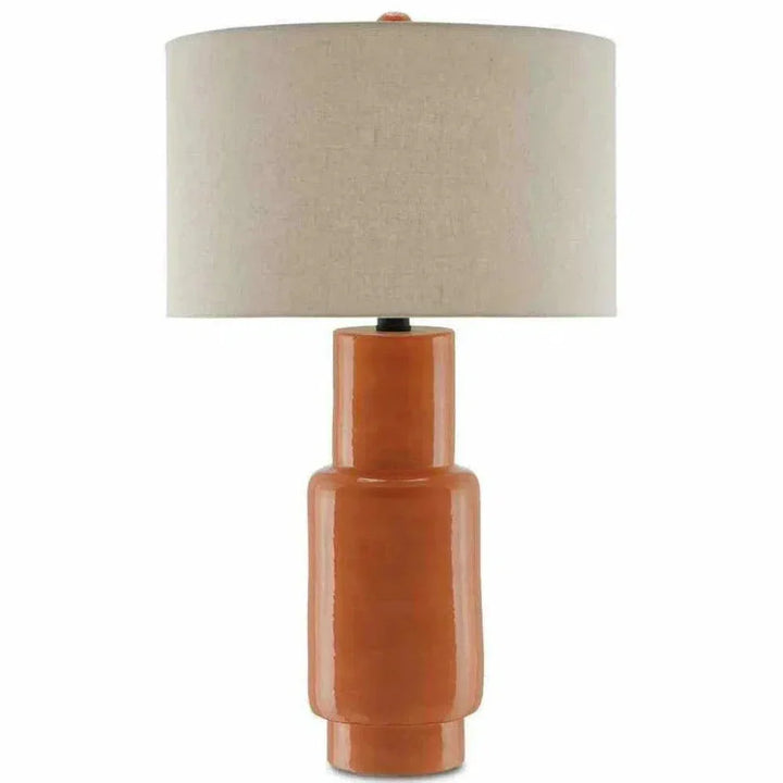 Orange Satin Black Janeen Orange Table Lamp - LOOMLAN - Currey & Co - Table Lamps