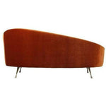 Orange Velvet Chaise Lounge Retro Style