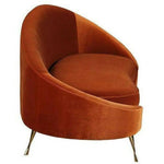 Orange Velvet Chaise Lounge Retro Style