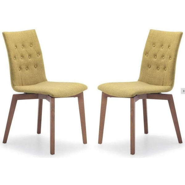 Orebro Dining Chair (Set of 2) Pea Green Dining Chairs LOOMLAN By Zuo Modern