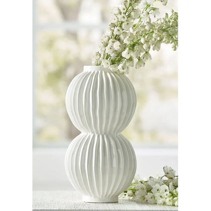 Organic Disc Ceramic Vase - LOOMLAN - Chelsea House - Vases & Jars