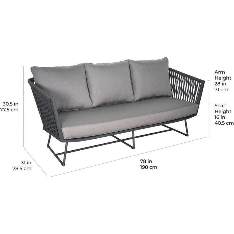 Orion 3 Piece Lounge Group - Dark Pebble Outdoor