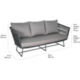 Orion 3 Seat Sofa - Dark Pebble Outdoor