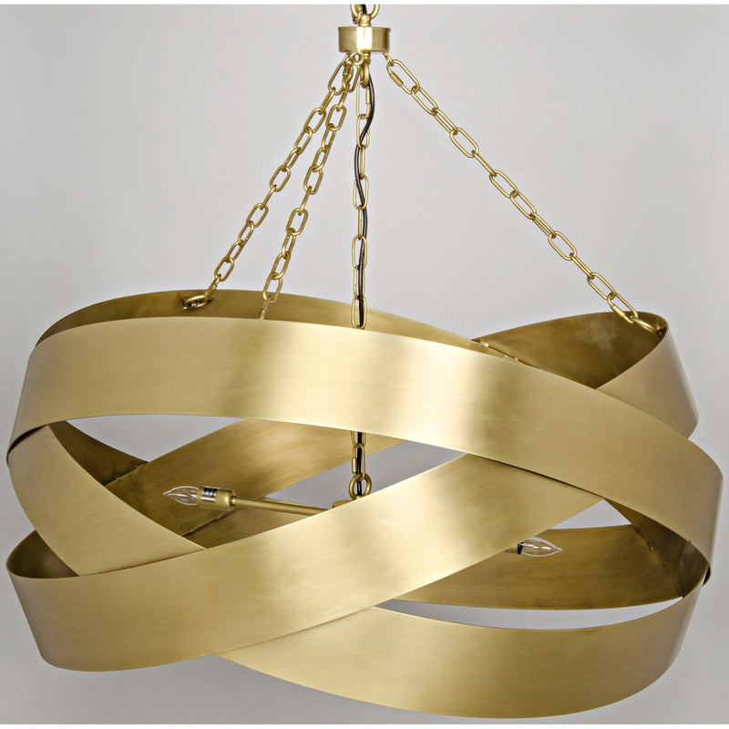 Orion Metal Pendant With Brass Finish-Pendants-Noir-LOOMLAN