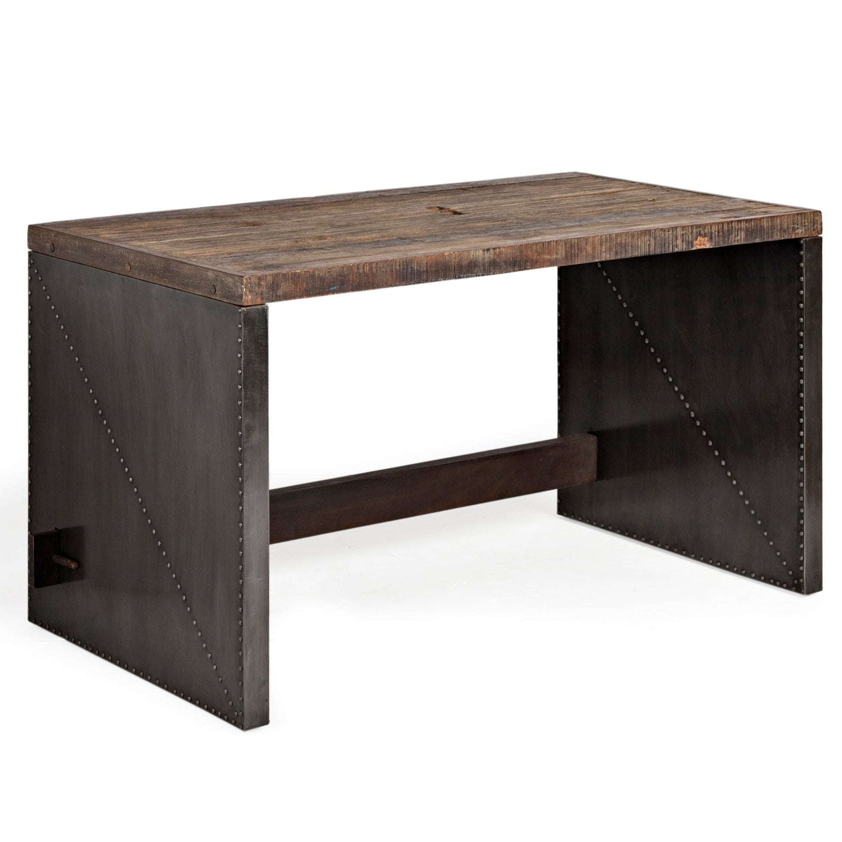 Rustic Brown Solid Wood Office Desk 56 Inches | LOOMLAN