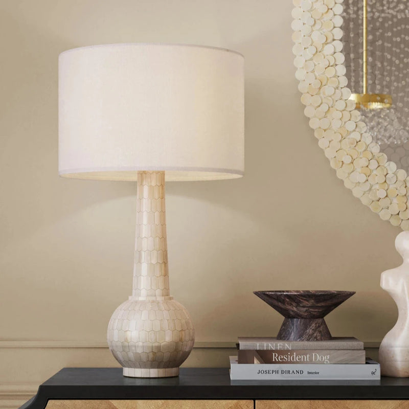 Osa Elegant Ivory Design Table Lamp-Table Lamps-Currey & Co-LOOMLAN