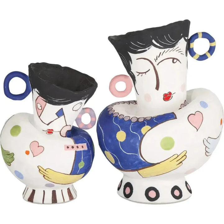 Osamu Porcelain White Objects 2PC Statue - LOOMLAN - Currey & Co - Statues & Sculptures