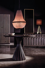 Osiris Wood Dining Table With Light Brown Trim-Dining Tables-Noir-LOOMLAN