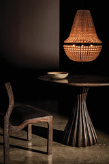 Osiris Wood Dining Table With Light Brown Trim-Dining Tables-Noir-LOOMLAN