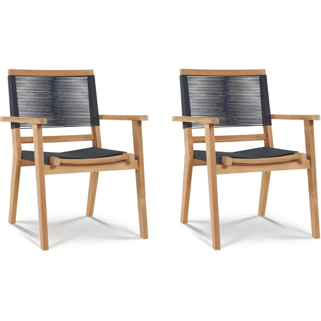 Oslo Teak Outdoor Stacking Armchair 2PC