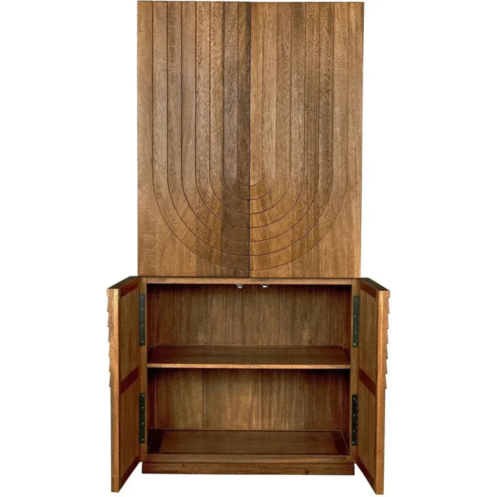 Otto Hutch Walnut Tall Bookcase Cabinet - LOOMLAN - Noir - Bookcases