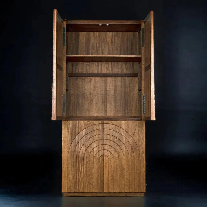 Otto Hutch Walnut Tall Bookcase Cabinet - LOOMLAN - Noir - Bookcases